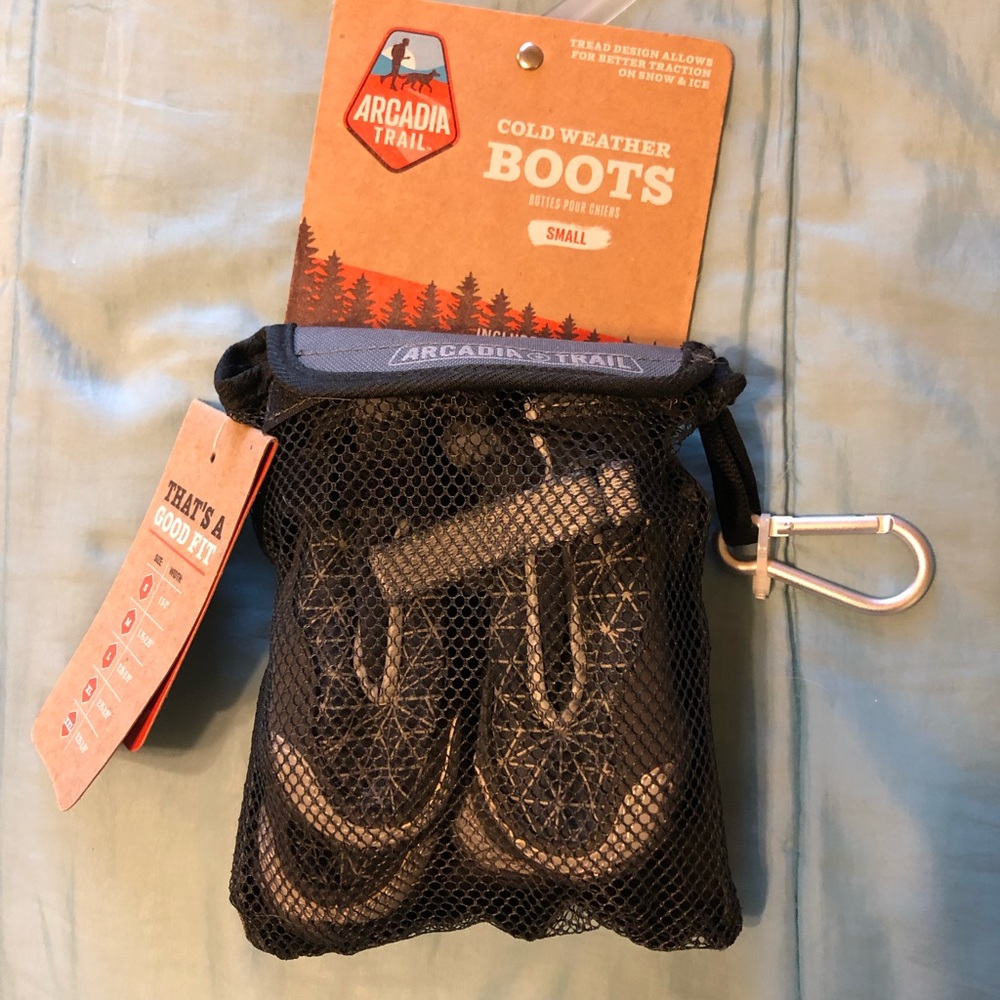 Arcadia Trail- All terrain, warm weather Dog boots. Blk/Gry, SM-new w/ tags